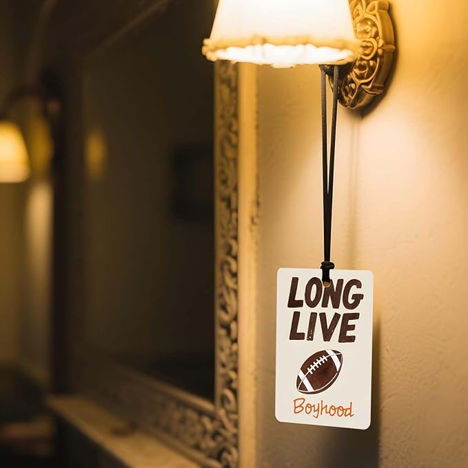 Football - Themed Car Air Freshener 4 Pcs, Sports Inspirational Quotes Hanging Air Freshener for for Cars Closet Drawer Books, Car Accessories Mirror Decor for sports enthusiast.