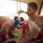 Personalized Photo Car Hanging Decor Accessories, Double-Sided Custom Picture Car Air Freshener Ornament, Car Charms for Rear View Mirror (Heart)