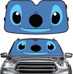 GENANY Blue Cartoon Eyes Windshield Sun Shade for Car SUV Truck (55x30 Inches), Sun Shade Windshield, Shades for Windows, Protector Blocks UV, Car Decor