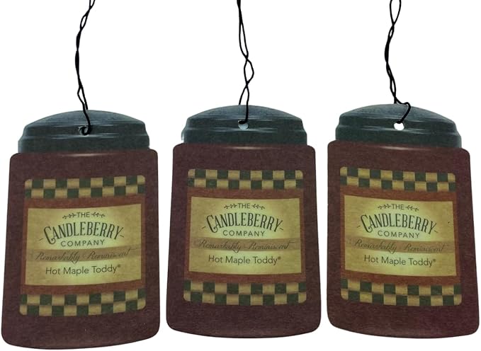 Candleberry Hot Maple Toddy Car Freshener X3