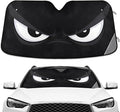 Evil White Eyes Black Windshield Sunshade Car Sun Shade Front Window Shade for Truck SUV Blocks UV Rays Sun Reflector Visor Protector Accordion Folding