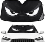 Evil White Eyes Black Windshield Sunshade Car Sun Shade Front Window Shade for Truck SUV Blocks UV Rays Sun Reflector Visor Protector Accordion Folding