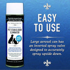 E.J. Wheaton - Pet Stain Odor Eliminator, Professional Strength Enzyme Cleaner for Dog and Cat Urine and More, Large Aerosol Spray, 20 Oz. Can