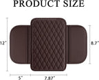 Upgraded Car Center Console Cover, Leather Armrest Cushion Pad with 2 Storage Bags, Microfiber Soft Waterproof Seat Box Cover Protector, Car Interior Decor Accessories Fit for Most Cars, Vehicles