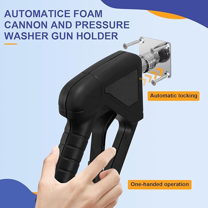 succulentlovers Foam Cannon Holder, Pressure Washer Holder, 1/4" Quick Connect Automatic Foam Cannon Mount, Stainless Steel Pressure Washer Nozzle Tip Holder for Foam Accessories Tools Holder