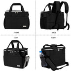 BAGLHER Dog Travel Bag Backpack Pet Supplies Backpack Pet Accessories Storage Bag 5-Piece Set With Shoulder Strap 2 Lined Pet Food Containers 4 Foldable Feeding Bowls Essential Kit for Pet travel