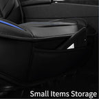 Car Seat Covers, Breathable and Waterproof Leather Seat Covers for Cars, Universal Anti-Slip Driver Seat Cover for Most SUV Pick-up Truck Sedan (2 PCS Front Seat, Black + Blue)