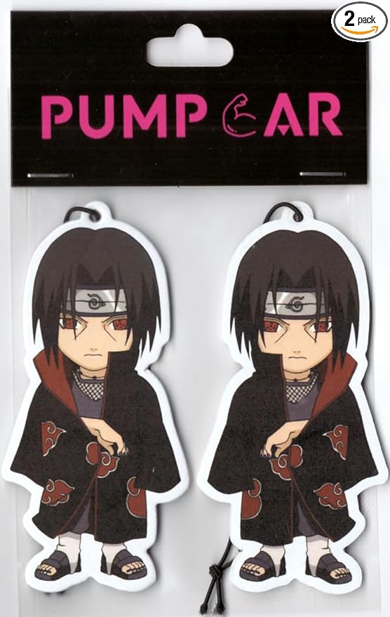 PumpCar 2 pieces double-sided Itachi hanging cartoon cherry-scented funny car air freshener Cool hanging for rearview mirror Car Interior Accessories Gifts
