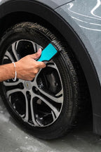 Detail Factory - ProGrip XL Tire Brush - Ergonomic ProGrip Handle - Stiff Synthetic Bristles to Cut Through Grime - Octane Riptide