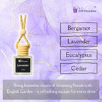 Lavender Car Air Freshener Set of 3 (10 ml) – Hanging Diffusers with Wooden Cap – Aromatherapy Scent for Car, Home & Office – Velvet Gift Bag – Long Lasting