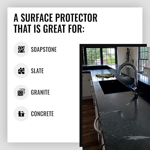 Real Milk Paint, Sealer for Concrete, Granite, Counter Tops, Marble, Slate, Soapstone, and Soapstone Sealer, 16 oz