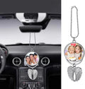 Personalized Photo Car Hanging Decor Accessories, Double-Sided Custom Picture Car Air Freshener Ornament, Car Charms for Rear View Mirror (No Scent)