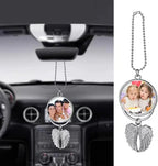 Personalized Photo Car Hanging Decor Accessories, Double-Sided Custom Picture Car Air Freshener Ornament, Car Charms for Rear View Mirror (No Scent)