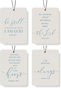 Christian Scripture Car Air Freshener 4Pcs, Inspirational Bible Quotes Hanging Scents, Gray BLUE Bible Quote Gift Air Freshener Hanging in Car Wardrobe Drawer or Book.