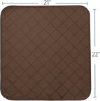 Waterproof Chair Pads for Incontinence, 4 Pack Reusable Seat Protector Pads 22" x 21", Absorbent Wheelchair Pad Covers, Washable Chair Pads for Adults, Kids & Pets - Brown