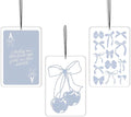 Coquette Blue Bow Cherry Lavender Car Air Freshener 3 Pcs, Preppy Girly Poker Ribbon Cherry Air Freshener Hanging Decor for Cars Closet Drawer Books, Cute Accessories Gifts for Women Girls