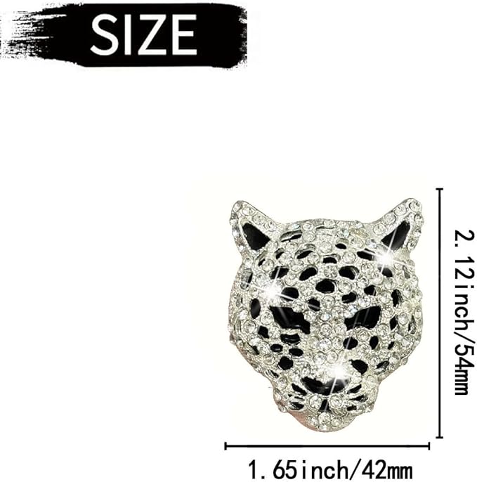 2 Pcs Silver Bling Leopard Air Vent Clips, Crystal Car Air Fresheners Vent Clips Diffuser Vent Clip Rhinestone Leopard Decoration Car Interior Decor Bling Accessories, Automotive Air Fresheners