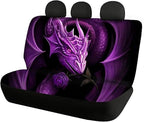 KEIAHUAN Purple Dragon Car Seat Covers for Women Men Gift Stretch Car Front Seat with Rear Backrest Bottom Bench Cover for Auto Cars Sedan SUV Automotive Interior