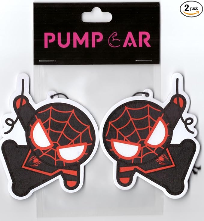 PumpCar 2 pieces spidey black double-sided hanging cartoon cherry-scented funny car air freshener Cool spider hanging for rearview mirror Car Interior Accessories Gifts