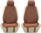 Blueshyhall Cooling Wooden Beaded Car Seat Cover Comfortable Massage Support Cushion for SUV Auto Office Home Seat Chair - Brown 2 Pcs