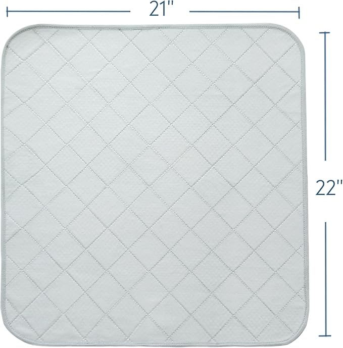 Waterproof Chair Pads for Incontinence, 4 Pack Reusable Seat Protector Pads 22" x 21", Absorbent Wheelchair Pad Covers, Washable Chair Pads for Adults, Kids & Pets - Grey
