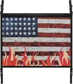 Fire American Flag Car Seat Organizer Roof Storage Tidy Pouch Pocket Car Travel Accessories Suitable for Cars, SUVs