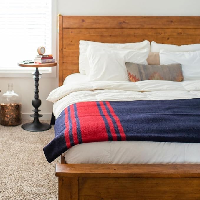 Arcturus Rainier Wool Blanket - Warm, Heavy, Washable, Bed Blanket | Great for Home & Camping (Lava Canyon, King)