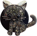 Katutude Diamond Cat Car Air Vent Clips Decoration, Cute Car Air Fresheners Oil Diffuser Vent Clip Charms Rhinestone Animal Ornaments Bling Car Interior Accessories Gifts for Women Girl, Gray