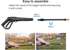 Pressure Washer Gun with Foam Cannon, Max W.P. 2320PSI, B.P. 5000PSI, M22-14mm & M22-15mm Fitting, 4 Stainless Steel Nozzle Tips & Holder, Replacement for Ryobi, Greenworks, and More