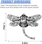 2PCS Bling Dragonfly Car Air Vent Clips, Crystal Rhinestone Car Air Conditioning Outlet Clip, Universal Cute Vehicle Interior Diffuser Decoration Accessories for Women(White)