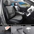 Car Seat Covers Full Set Fit for Buick Encore GX 2012-2026, Premium Faux Leather Waterproof Car Seat Protectors with Lumbar Support, Breathable Anti-Slip Easy to Install(Black&Gray,Full Set)