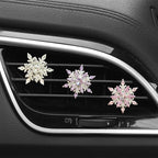 Bling 4Pcs Snowflake Air Vent Clips Car Air Freshener Outlet Clips Bling Rotatable Snowflake Car Vent Decorations Stress Relief Auto Accessories Toy Refillable (Red)