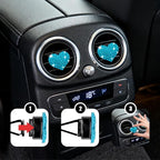 4PCS Heart-Shaped Car Vent Clip with Rhinestone, Vent Clip Car Accessories, Sparkly Rhinestone Bling Diamond Freshener Holder, Air Conditioning Outlet Ornament for Women Girls (Blue, Style1)
