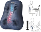 Lumbar Support Pillow, Inflatable Rubber Lumbar Pillow for Lower Back Pain Relief - Car Back Cushion for Driving - Lumbar Support for Car-Office Chair, Massage Points, Adjustable Firmness, Blue