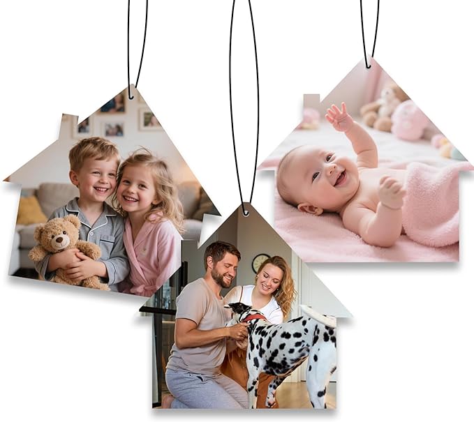 Custom Air fresheners with Picture,Personalized Air Freshener for Car,Cute Hanging Car Air Fresheners for Women,Double-sided Photo Printing Hanging Car Scents 30 scents available