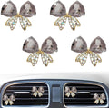 4 Pcs Bling Diamond Crystal Bow Vent Clips Car Interior Air Fresheners Automotive Rhinestone Decoration Adapt for Women and Girl (Black)