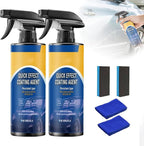 Advanced Car Quick-acting Coating Agent Spray, Upgrade Car Coating Spray, Quick Effect Coating Agent, Quickly Coat Car Wax, Polish Sprays Waterless Wash Wax, Oil Film Emulsion Glass Cleaner (2Pcs)