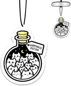 1PCS Car Air Fresheners Happiness Potion Bottle with Cats Moon Paper Scented Tablets for Rearview Mirror, Wardrobe, or Car Decor, No Alcohol, Cute Car Accessories Gifts for Women Men Friends Wife