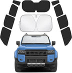 Car Window Shades for Toyota Land Cruiser Prado 250 2024-2026 Accessories - Full Set 10PCS Side Window Sunshades with Memory Frame & Blackout Fabric, Privacy UV Shield for Camping/Travel