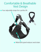 Dog Seat Belt for Car,Dog Car Safety Harness,2 in 1 Seatbelt Tether with Elastic Bungee,Travel Safety Harnesses for Small Medium Large Pets (Purple Medium)