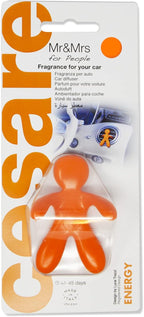 Cesare Car Air Freshener Energy Fragrance Orange Long Lasting 45 Days Air Vent Clip Uses Alcohol-Free Fragrance Oil Non-Toxic EVA Material