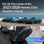 Civic Center Console Cover/Pad Fit 2022 2023 2024 2025 2026,Faux Leather Honda Civic Armrest mat,Posture Improving Support Cushion,Protector Console,Waterproof, Wear-Resistant,Flame-Retardant