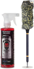 Mr. Detroit - 2pc Car Wash Kit Drill Wheel Brush and High-Performance Cleaner, 16oz Wheel & Tire Cleaner, Scratch-Free Brush w/Durable Soft Bristles, Easily Clean Narrow Spaces (CL-2DH054)