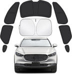 Car Window Shades for Mazda CX30 2019-2025 Accessories - Full Set 8PCS Side Window Sunshades with Memory Frame & Blackout Fabric, Privacy UV Shield for Camping/Travel
