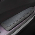 BETTERHUMZ Car Door Armrest Cushion Pad for Alcantara Suede, Car Elbow Rest Pad for BMW 3 4 5 6 7 8 X1 X3 X4 X5 X6 Z4 Series Car Accessories (Right, Black line)