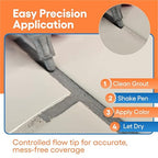 Light Gray Grout Paint Pen Tile Grout Colorant & Sealer Marker, Quick-Dry, Ideal for Bathroom, Shower, Kitchen Tiles Restores Grout Lines, 3 Adjustable Tips (2-3 mm) 2 Pack