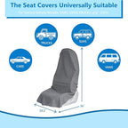 Car Seat Covers Universal Car Protective Front Seat Covers Washable Non-Slip Seat Protectors for Gym Workouts,Waterproof and Sweatproof Towel Seat Covers for Cars,Trucks, Jeeps (Grey)