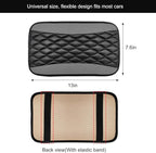 Car Center Console Cushion Pad, 12.6 × 7.48 Inches Waterproof Car Armrest Seat Box Cover, PU Leather Armrest Cover Protector for Most Vehicle, Universal Car Interior Accessories (Black+Gray)
