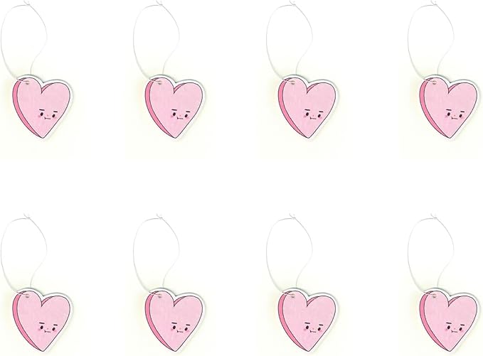 Generic A&D Hanging Air Freshener for Car, Home, Office, Bathroom | 8 Pack | Multiple Designs & Scents (Bikini Tree|Heart|Fish|Bee|Waterdrop|Sock|Golf Ball|Bikini Butterfly) (Heart (Jasmine))