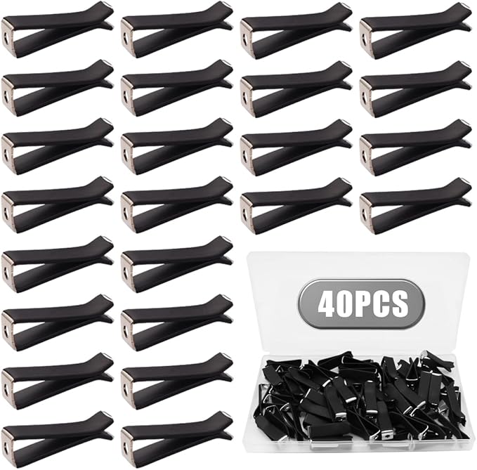 Dianrui 40PCS Black Square Head Car Vent Clips, 9mm Auto Air Conditioner Outlet, Air Freshener for Car Office Home